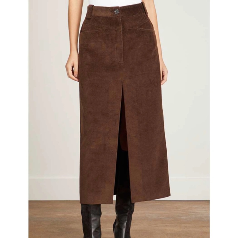 KHAITE - Neer Brown Corduroy Skirt S
